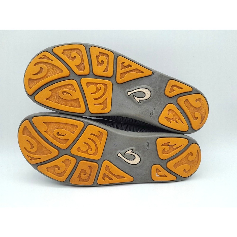 Olukai Nohea Mesh Loafers Dark Shadow Mens Size US 11.5 EUR 44.5 Gray Orange - Picture 7 of 9